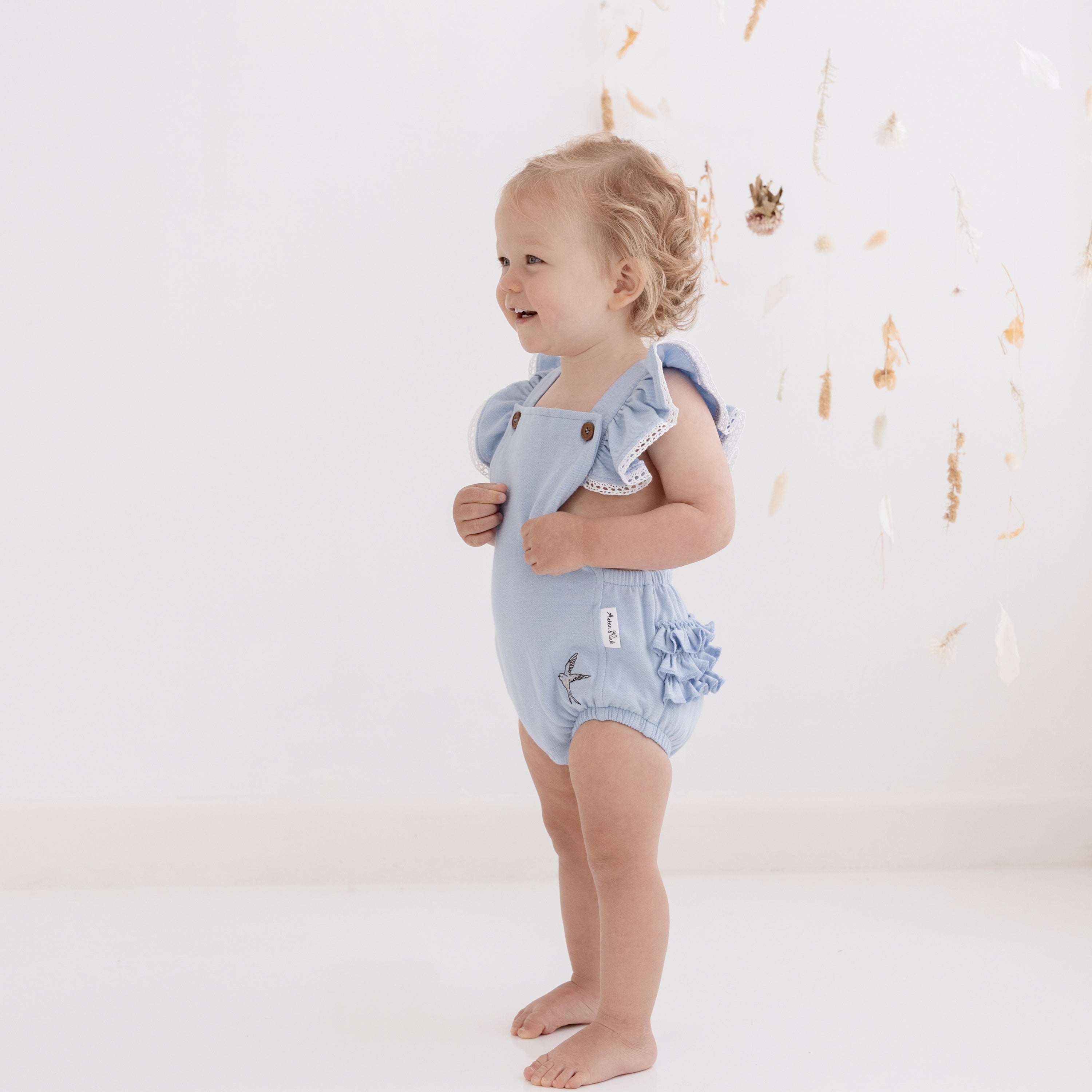 Baby girl hot sale chambray romper