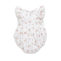 Baby Girls Floral Blossom Bubble Romper Lace Boho Trims