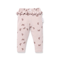 Baby Girls Pink Butterfly Rib Ruffle Leggings Cute