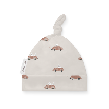 Baby Newborn Dog Beige Classic Car Knot Hat