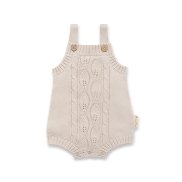 Oatmeal Cable Knit Romper