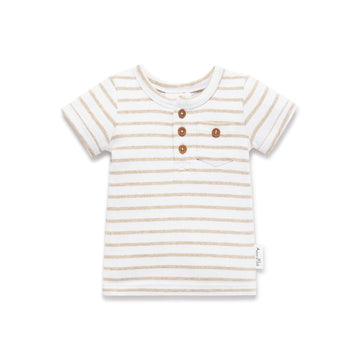 Stripe Rib Henley Top