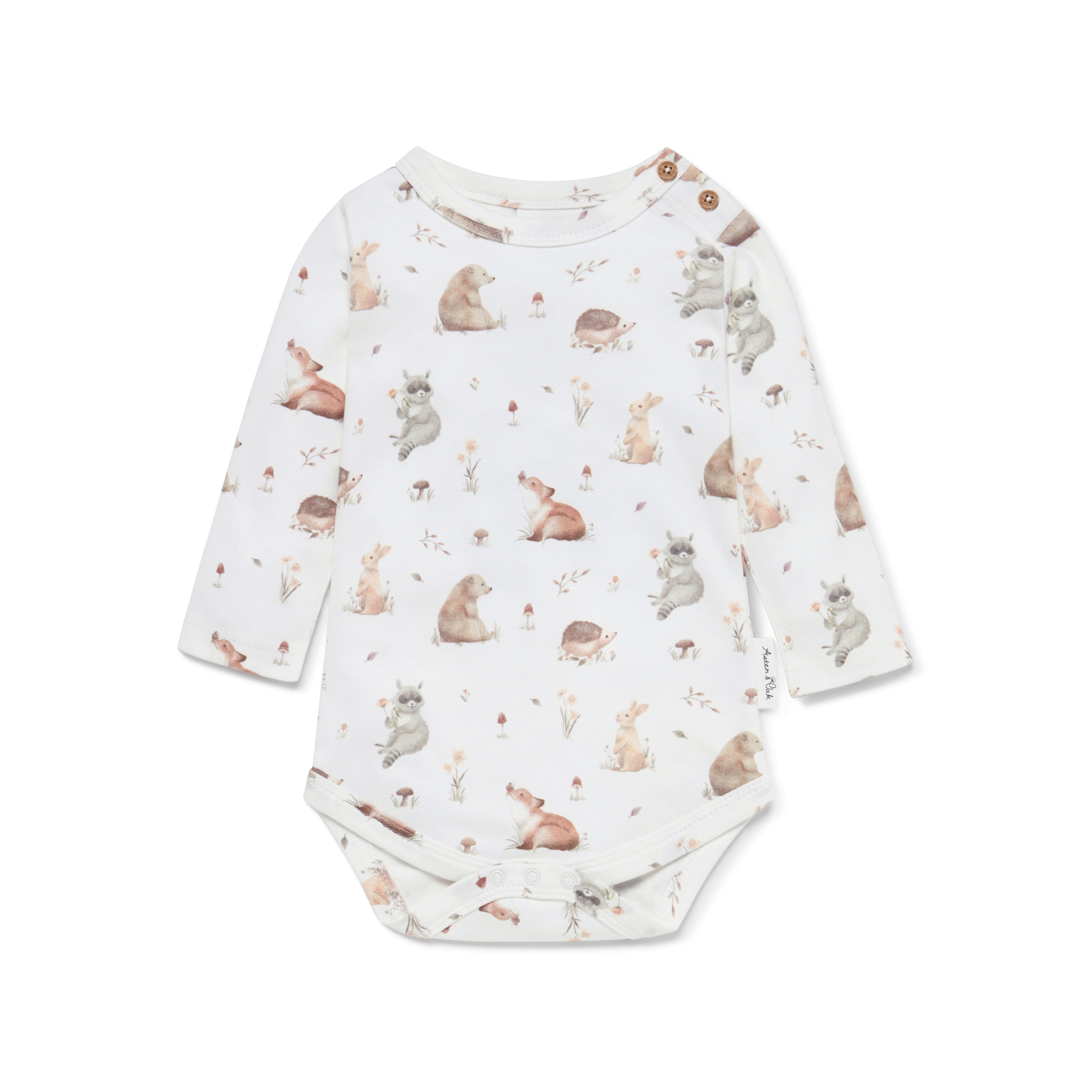 Baby Girl, Boy Animals Forest Friends AOP Onesie Bodysuit