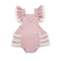 Pink Muslin Ruffle Playsuit