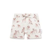 Aster & Oak Deer Fawn Meadow Shorts Natural Baby Girls