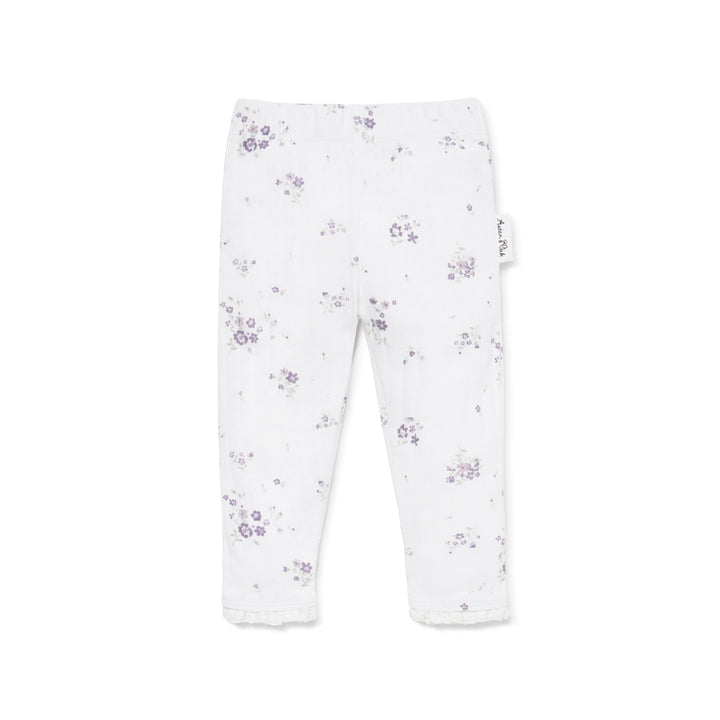 Baby & Toddler Pointelle White Grace Floral Leggings