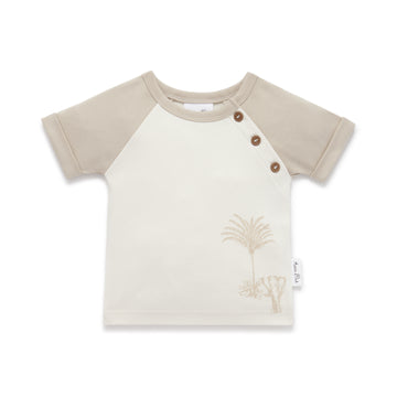 Aster & Oak Boho Boys Top Jungle Elephant Print Raglan Tee