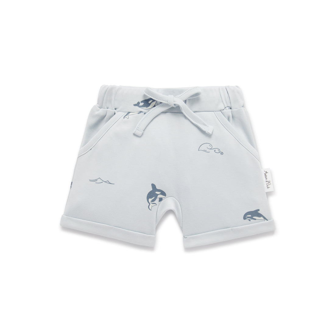 Baby Blue Whale Orca Harem Shorts Summer Boys