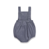 Baby Summer Romper Flint Blue Muslin Playsuit