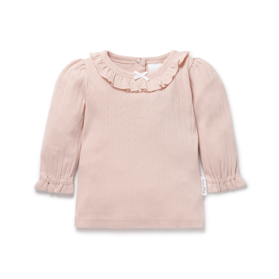 Kids & Babies Rose Blush Ribbed Long Sleeve Top