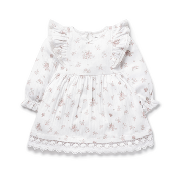 Baby & Toddler Kids Flowery Posie Floral Pointelle Ruffle Dress