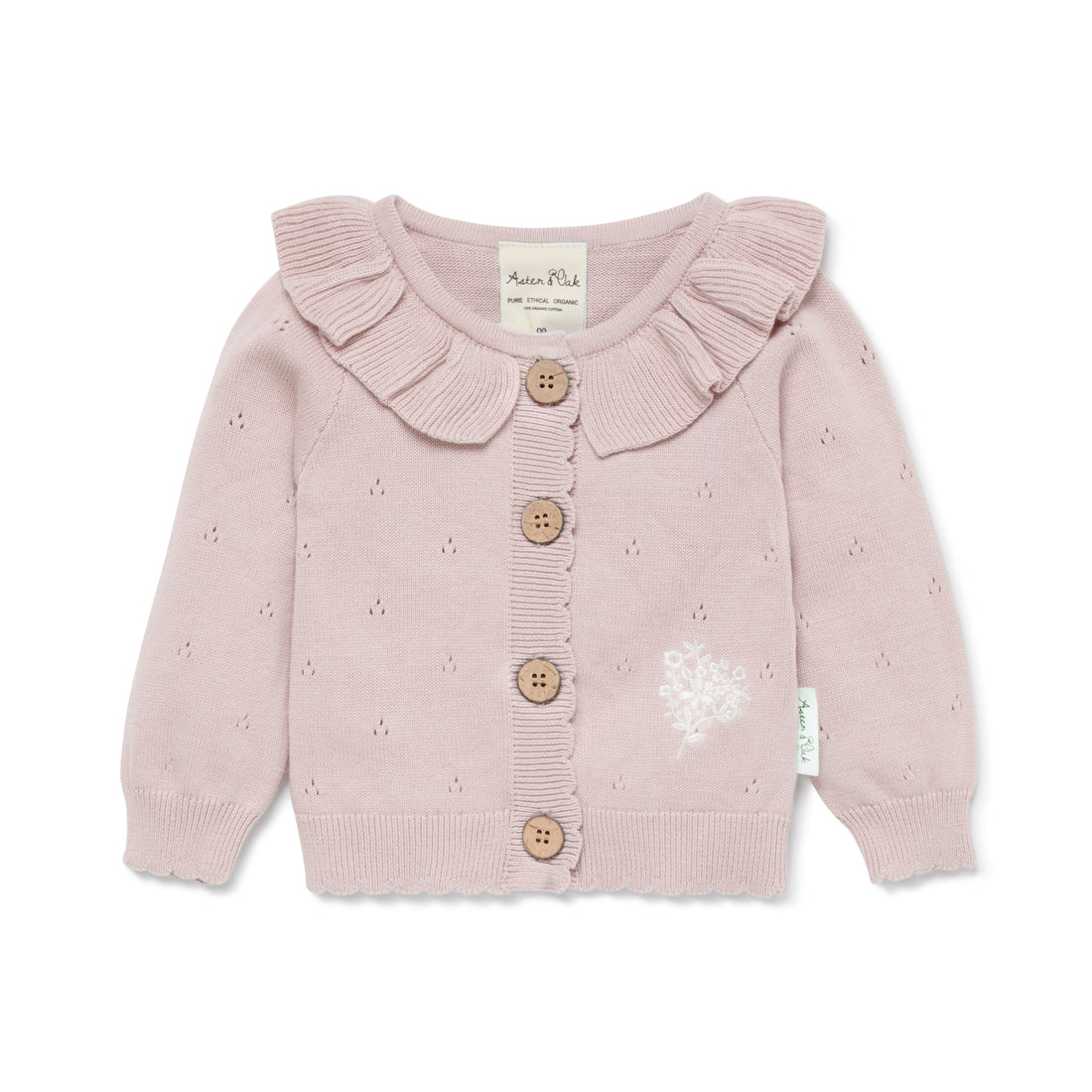 Baby & Toddler Pointelle Knitted Rose Blush Knit Cardigan