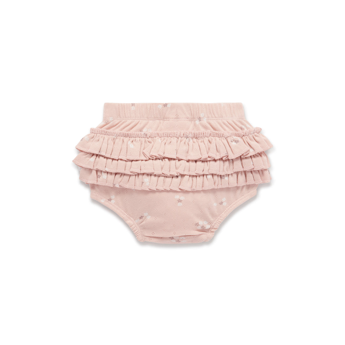 Baby Girls Floral Petal Pointelle Ruffle Bloomers