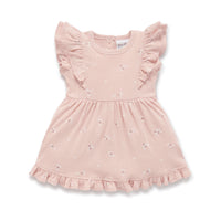 Baby & Toddler Flutter Sleeve Floral Petal Pointelle Ruffle Dress