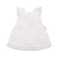 Baby Toddler Girls Boho Essential White Muslin Flutter Lace Dress