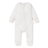 Natural Ribbed Zip Romper Essentials Baby Newborn Basics