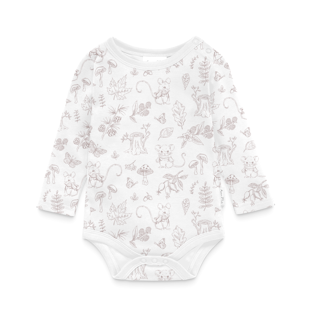 Baby Boy Newborn Neutral Bodysuit Woodland Mouse Onesie