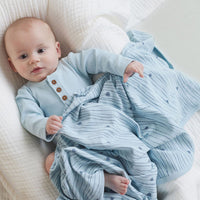 Baby Boys Blue Striped Seal Rib Baby Wrap Essentials