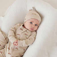 Baby Newborn Dog Beige Classic Car Knot Hat