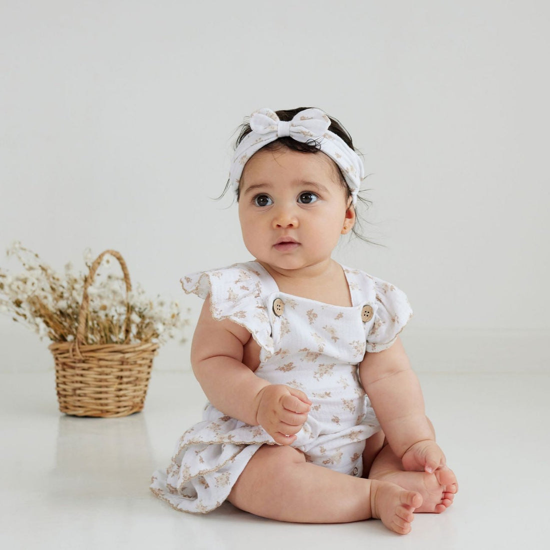 Sable Floral Muslin Headband