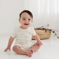 Babies Ribbed Stretchy Top Meerkat Rib AOP Tee