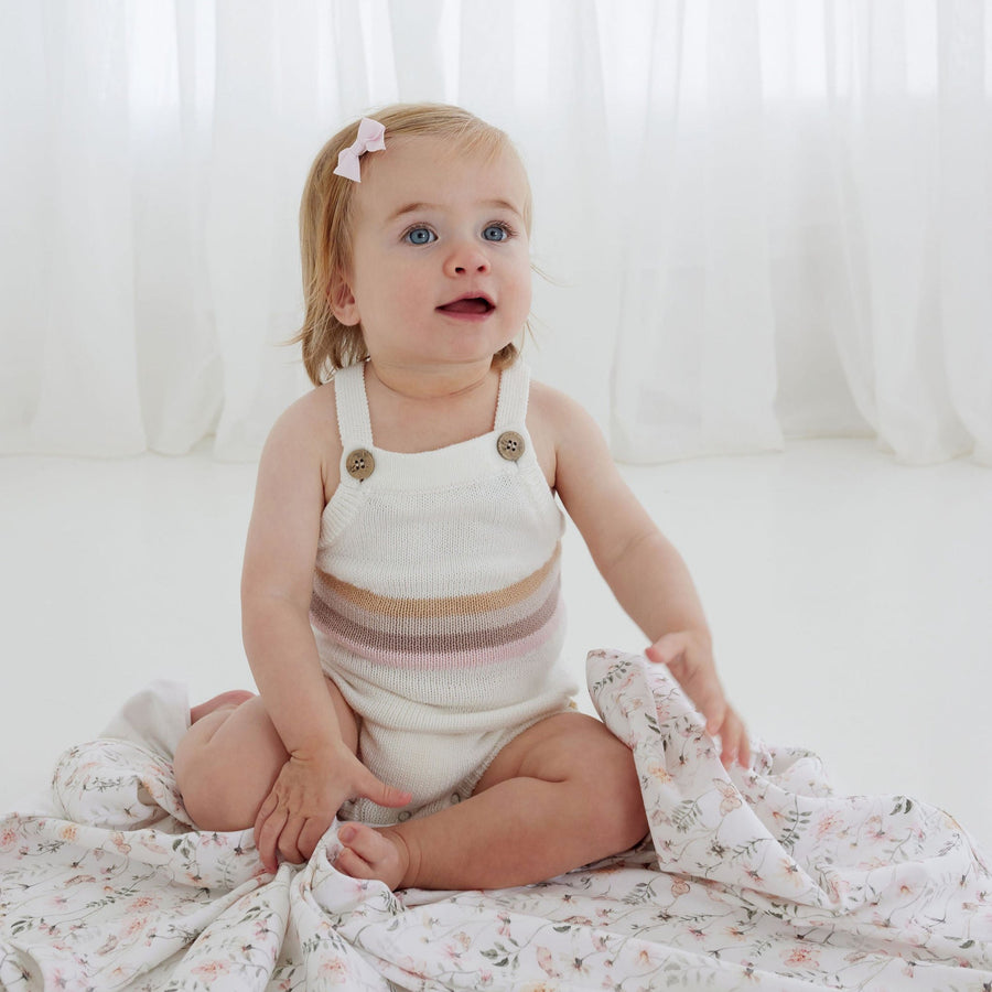 Pink Rainbow Knit Romper