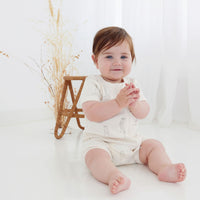 Baby Newborn Natural Soft Meerkat Rib Zip Romper