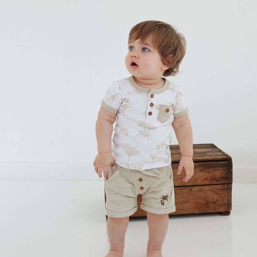 Baby Boys Unisex Cotton Sand Corduroy Palm Shorts