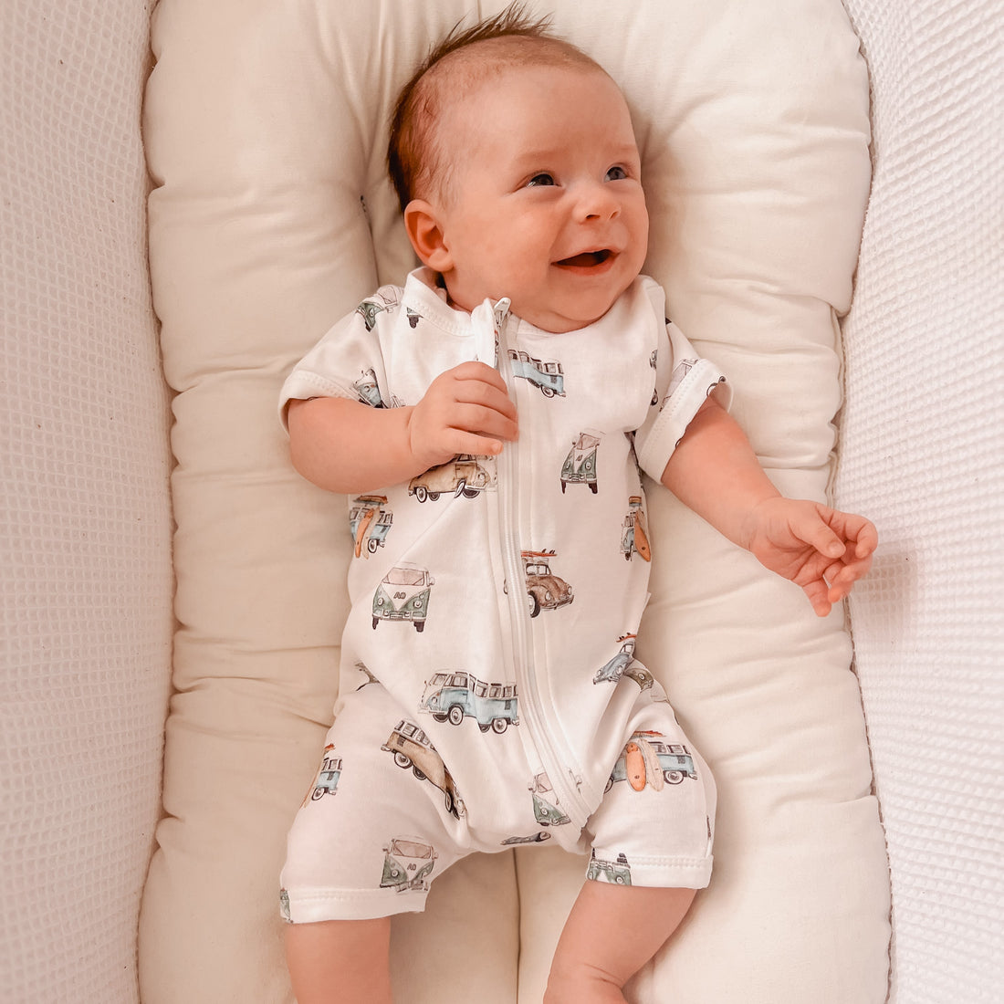 Baby boy zip store romper