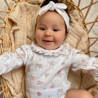 Posie Floral Pointelle Flutter Onesie