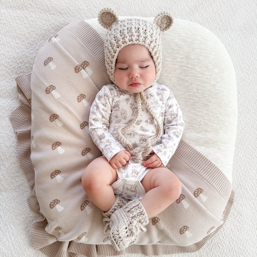 Baby Boy Newborn Neutral Bodysuit Woodland Mouse Onesie