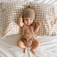 Baby Toddler Knitted Playsuit Cocoa Cable Knit Romper