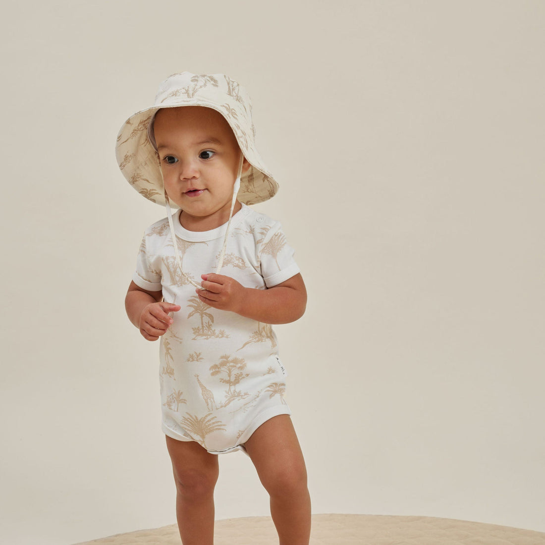 Baby Bodysuit Jungle AOP Onesie White Boho Palms