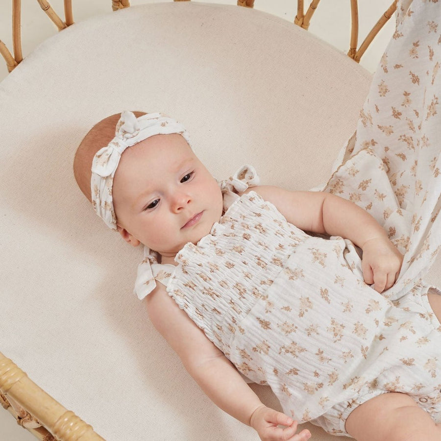 Sable Floral Muslin Headband