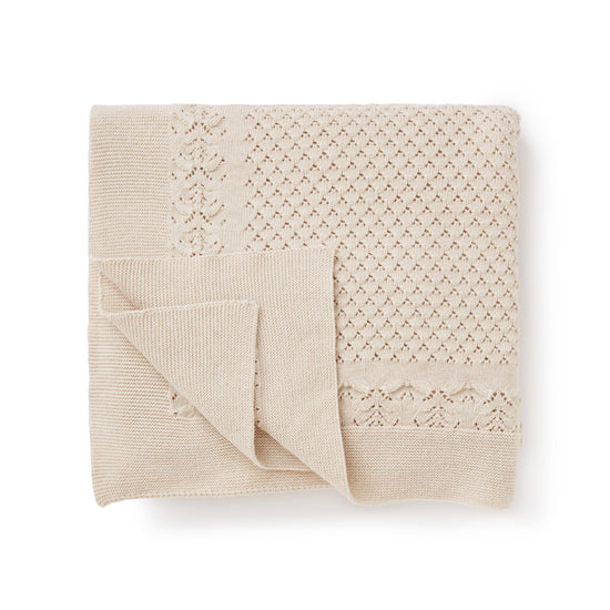 Organic Natural Oatmeal Heirloom Baby Blanket | Aster & Oak